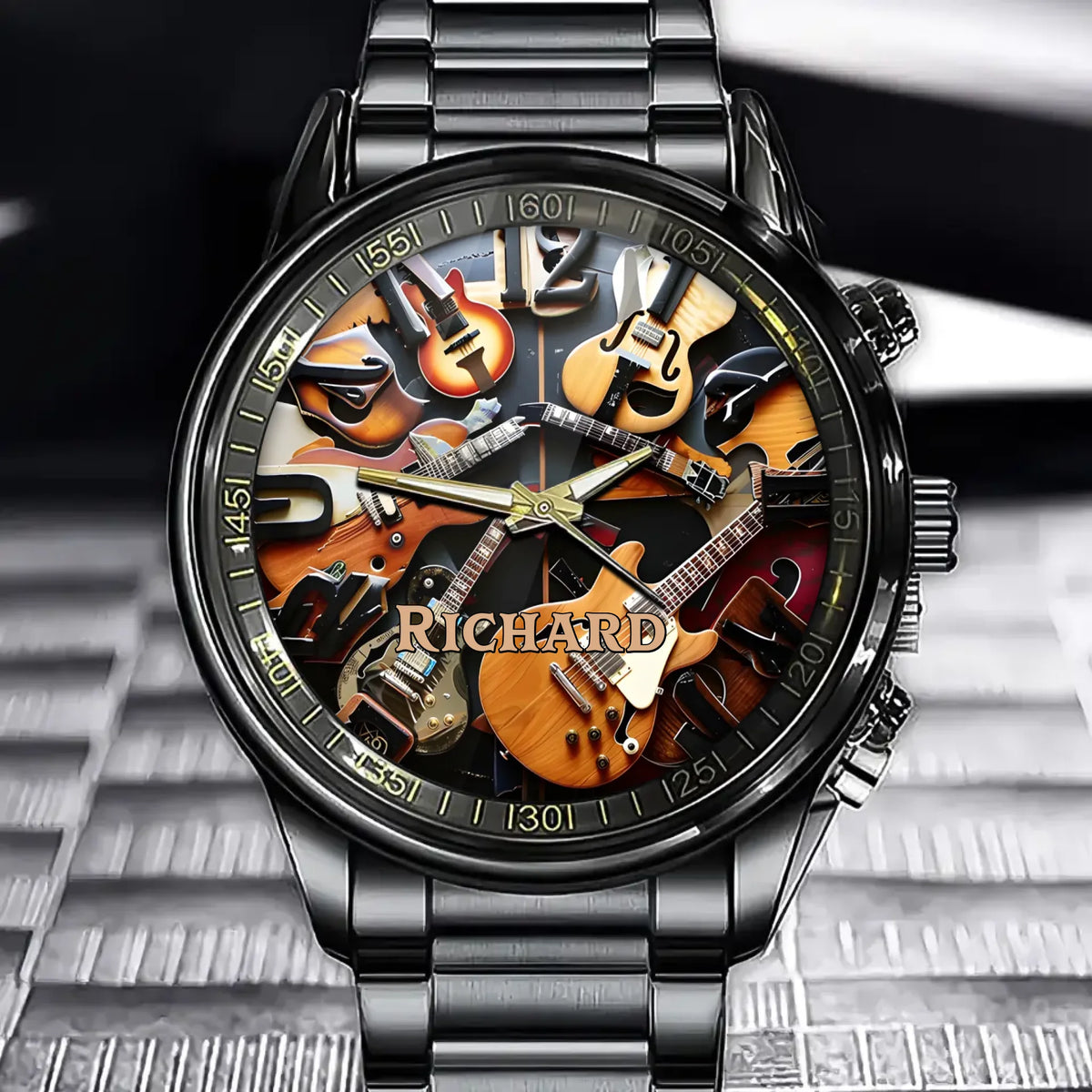 Personalized Electric Guitar Watch - Unique Design for Music Lovers