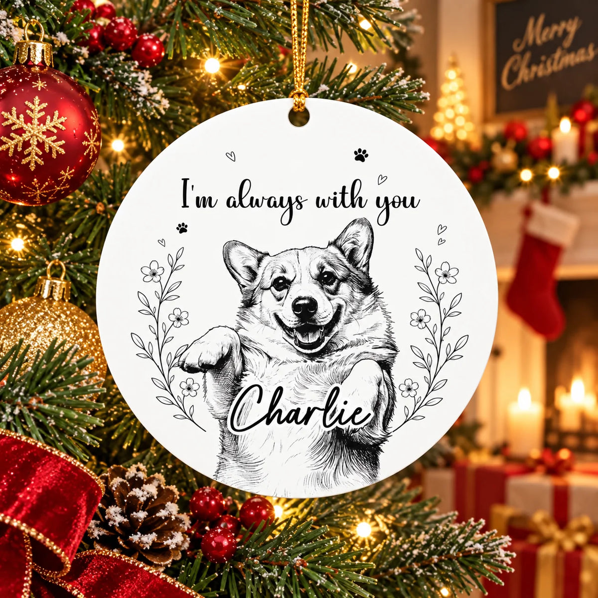 Custom Pet Memorial Acrylic Ornament - Personalized Photo Gifts For Pet Lovers - I’m Always With You