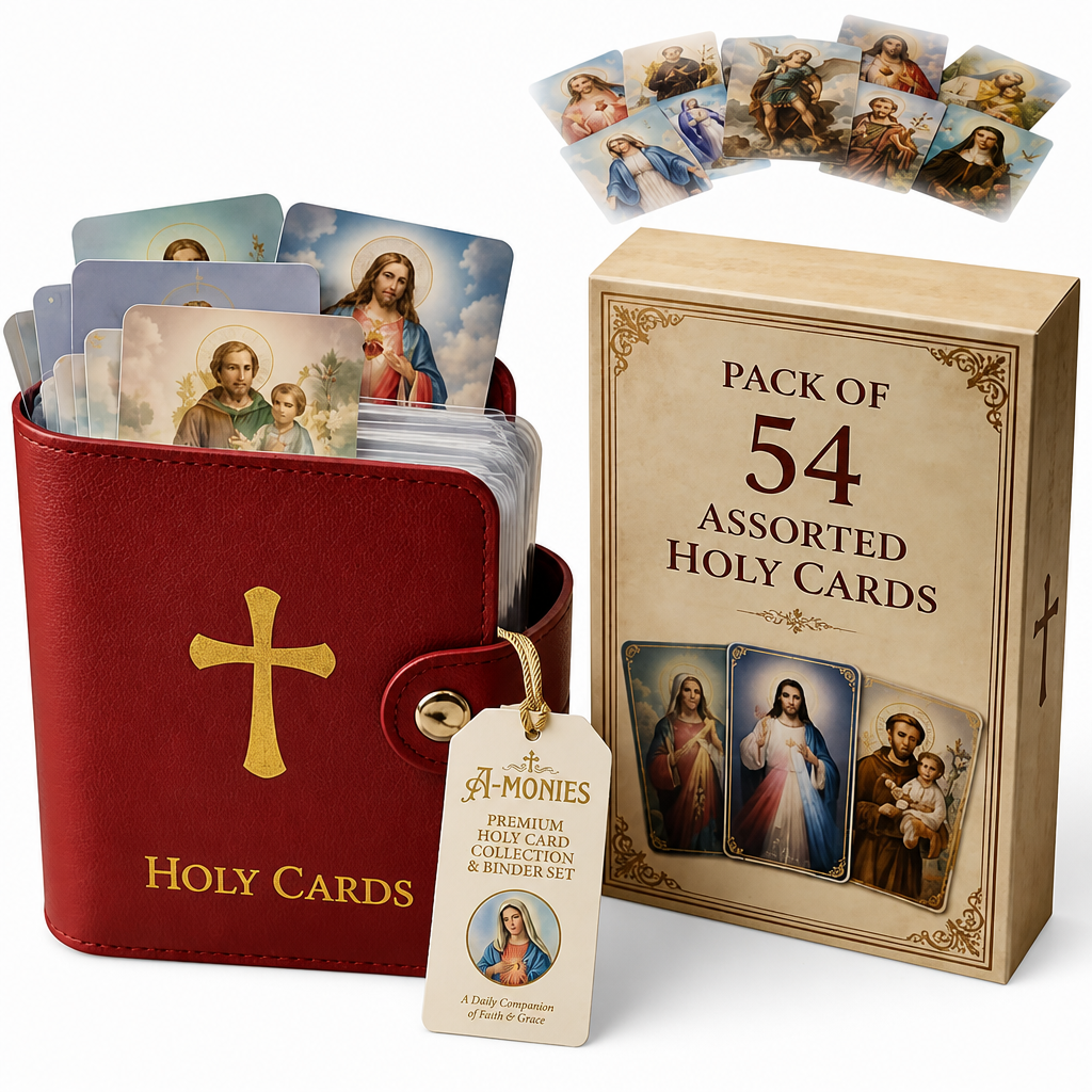 ✝️ Catholic Holy Card Binder – Portable Prayer Card Organizer & Devotional Keepsake Holder