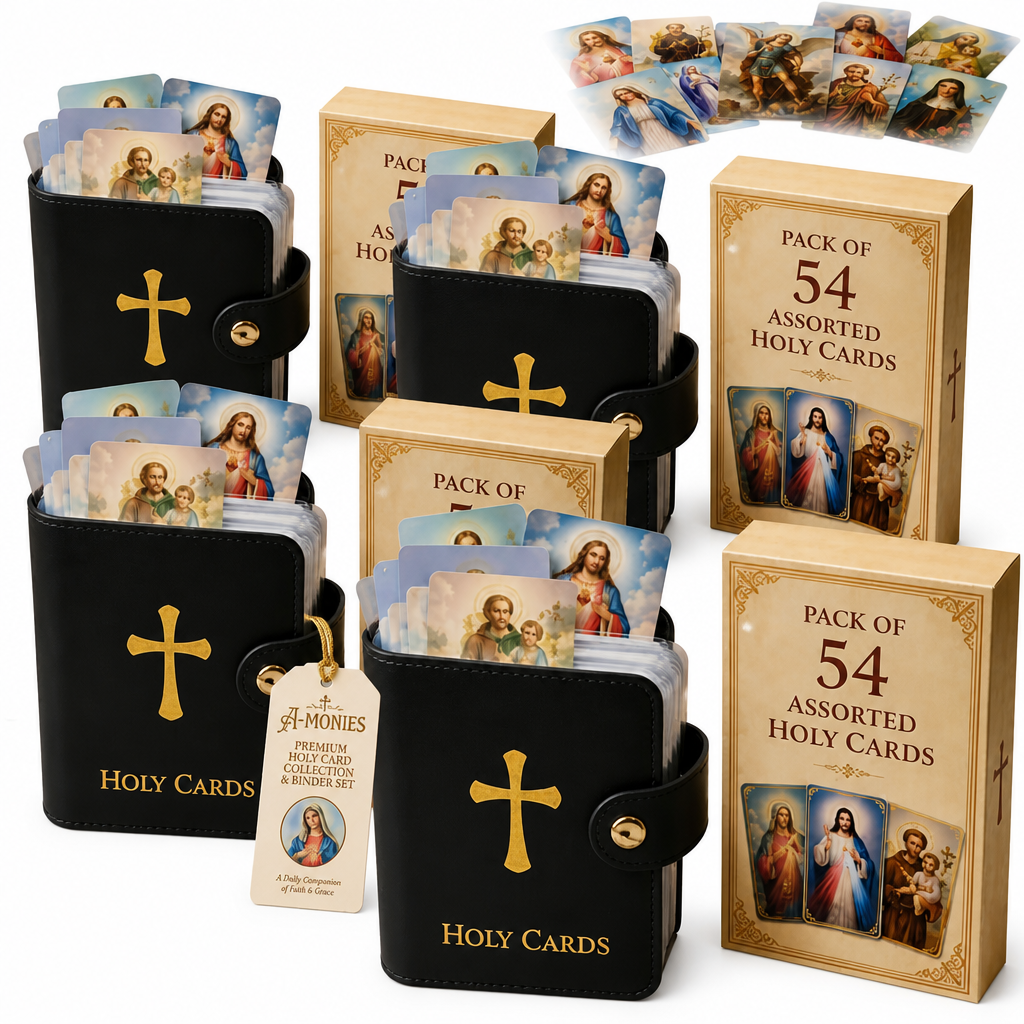 ✝️ Catholic Holy Card Binder – Portable Prayer Card Organizer & Devotional Keepsake Holder